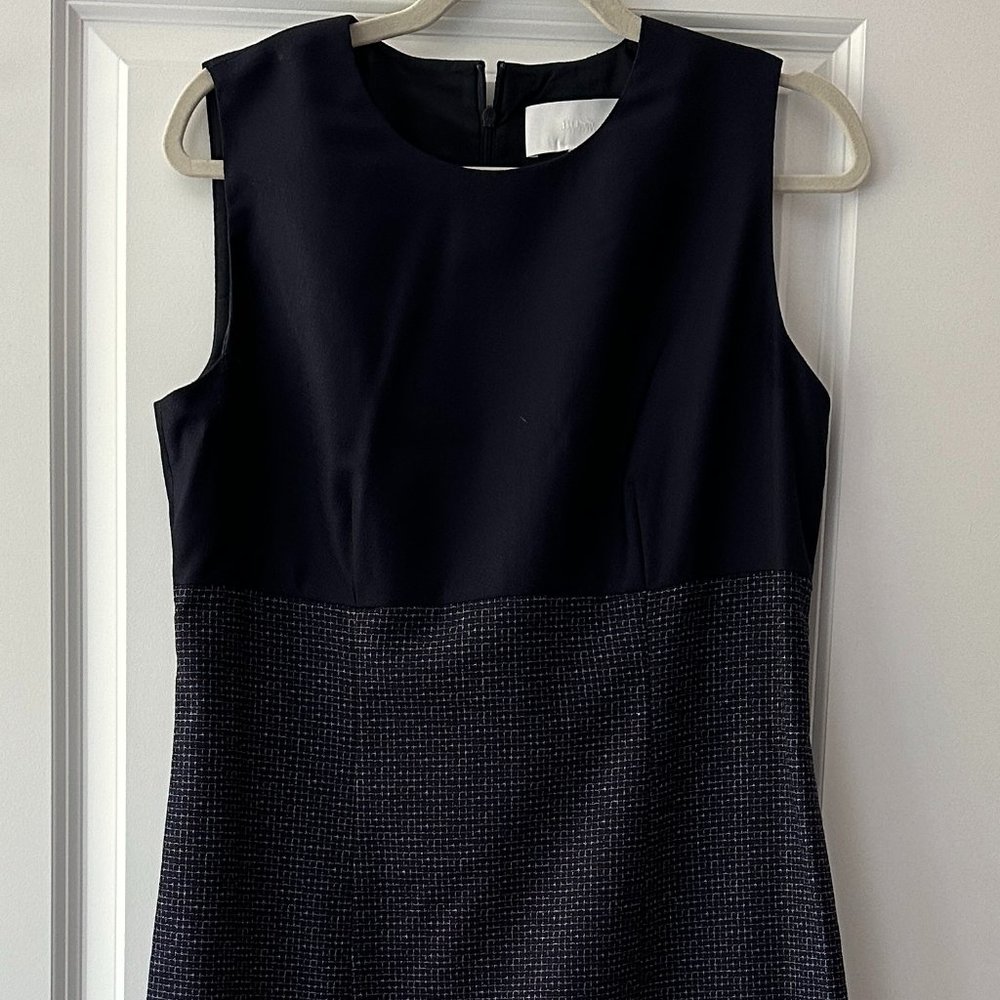 Hugo BOSS Navy Plaid Shift Dress (size 10)